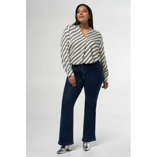 MS Mode flared jeans dark blue denim afbeelding