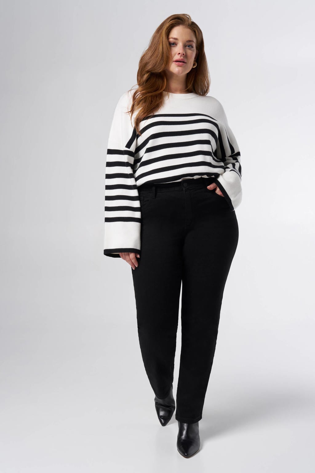 MS Mode straight leg jeans black denim