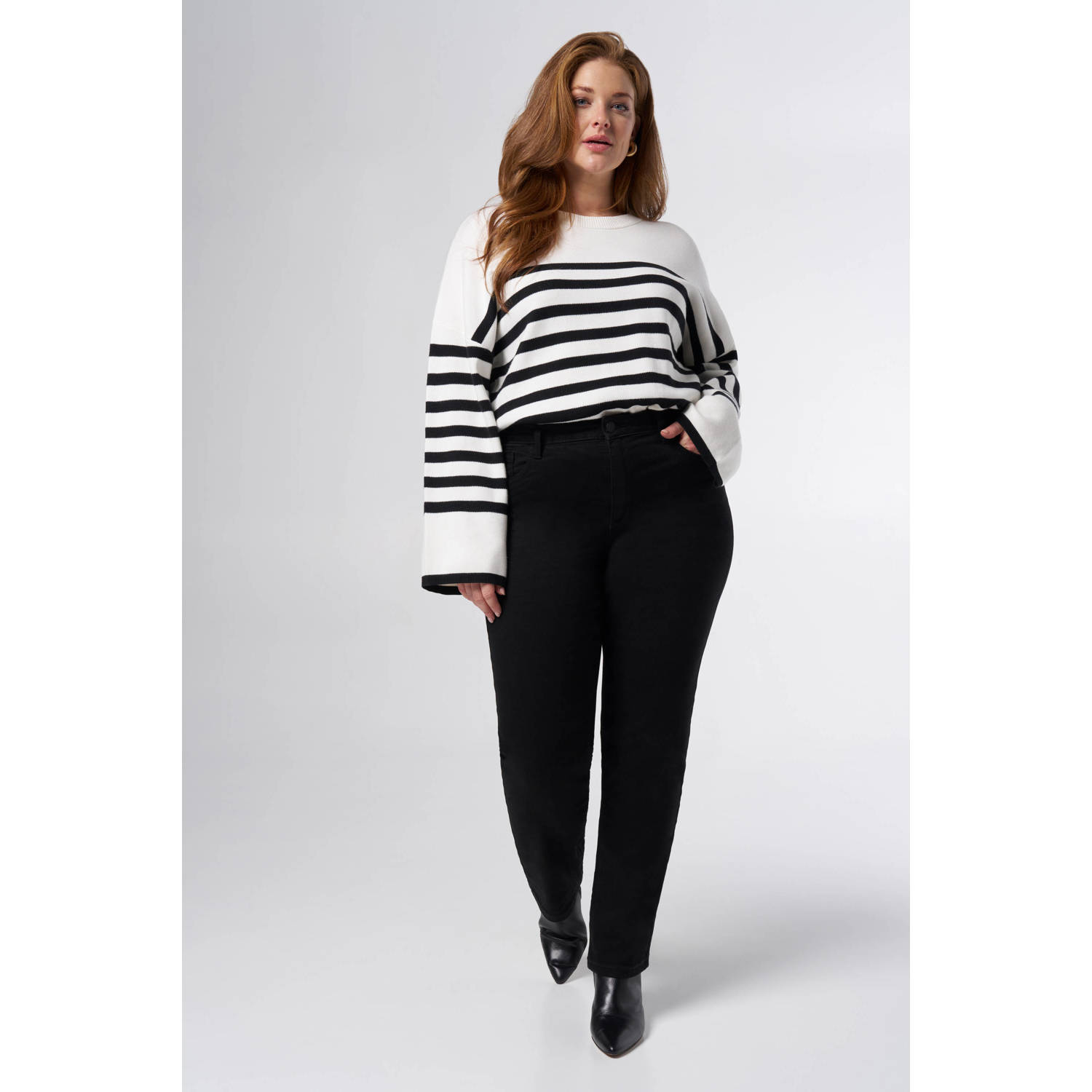 MS Mode straight leg jeans black denim