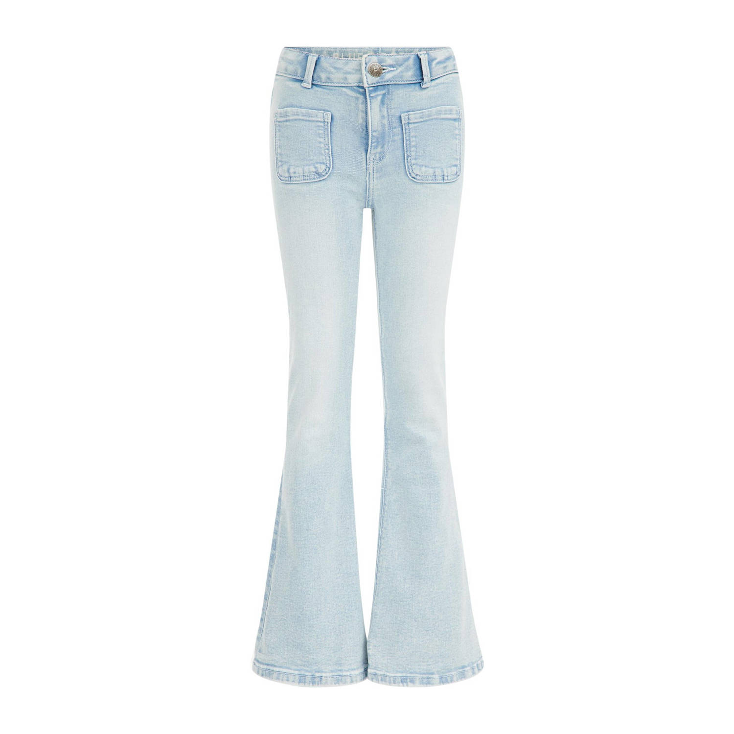 WE Fashion Blue Ridge flared jeans light blue denim Broek Blauw Meisjes Stretchdenim 104