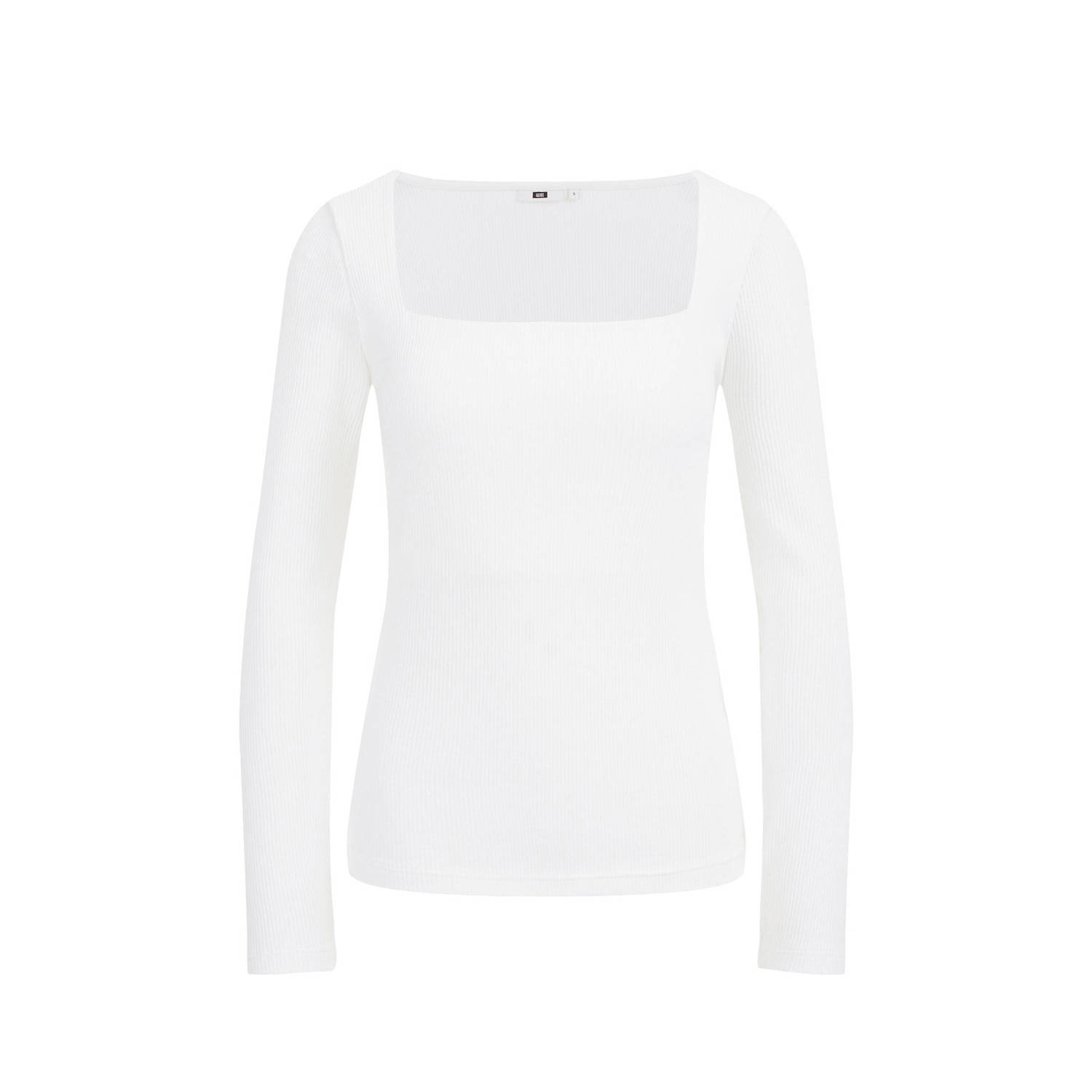 WE Fashion ribgebreide top wit