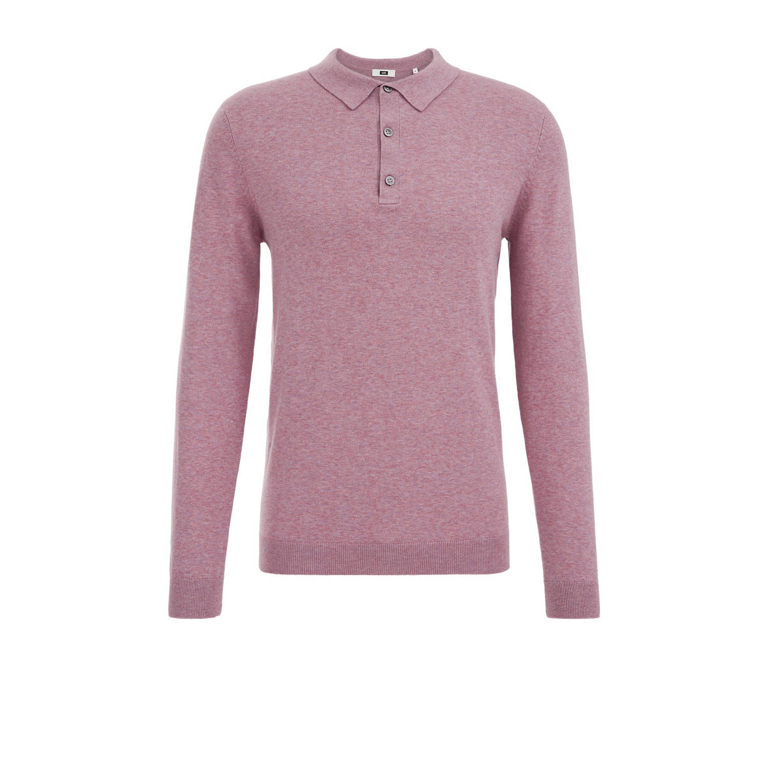 WE Fashion gebreide polo mauve