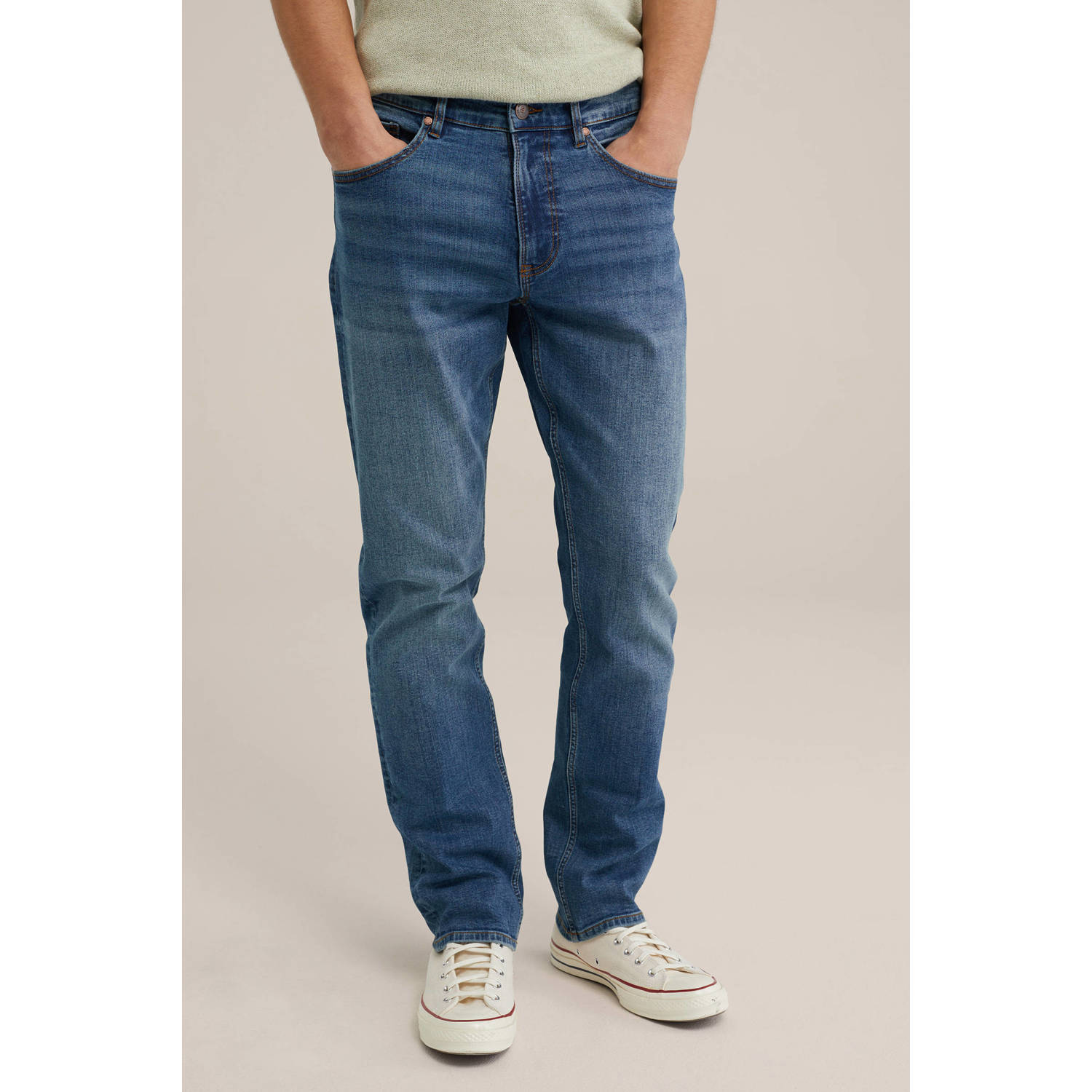 WE Fashion Blue Ridge regular fit jeans mid blue