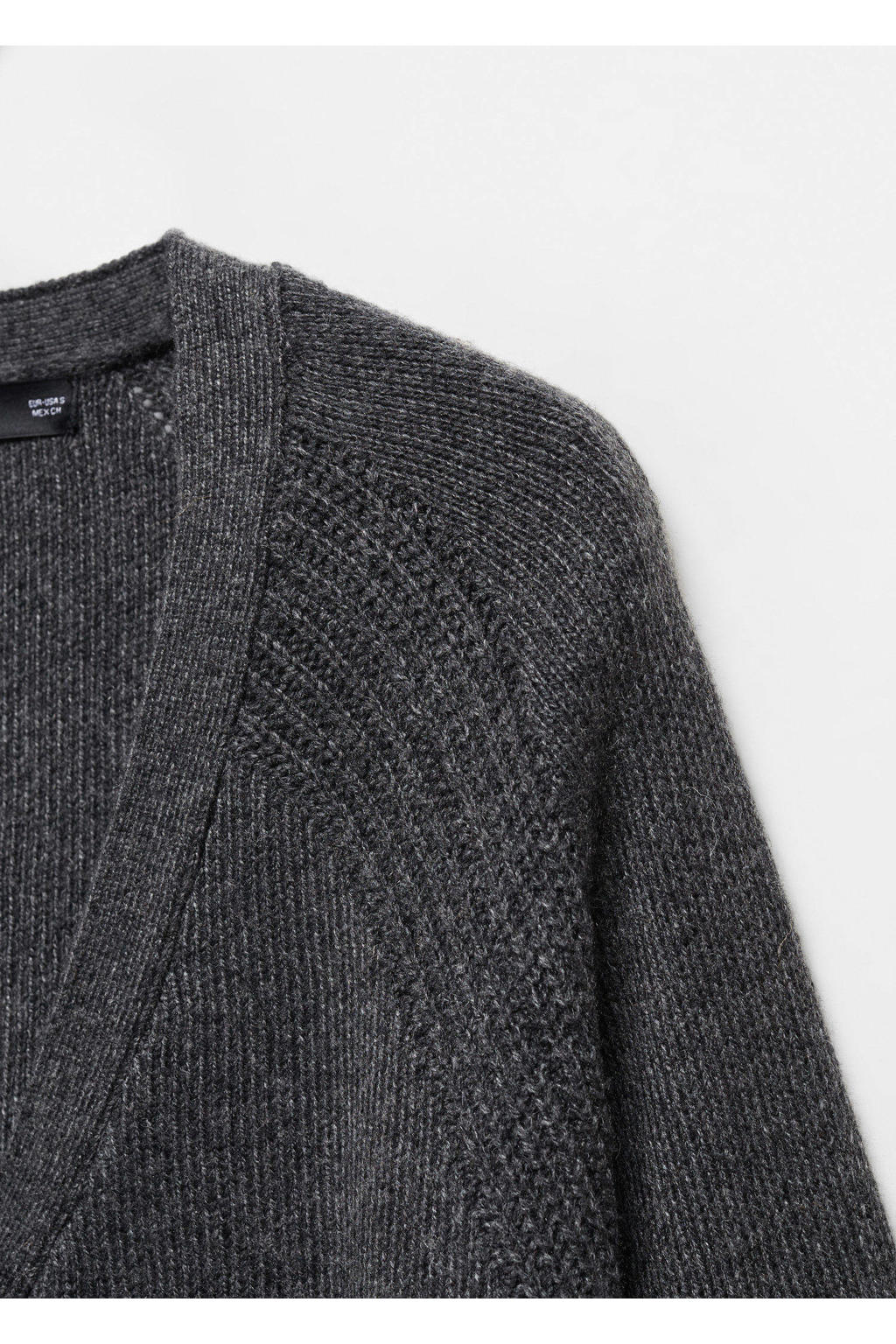 Cassis grofgebreid vest antraciet