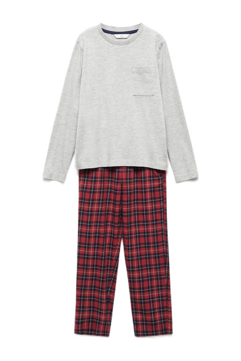 geruite pyjama rood/grijs/blauw
