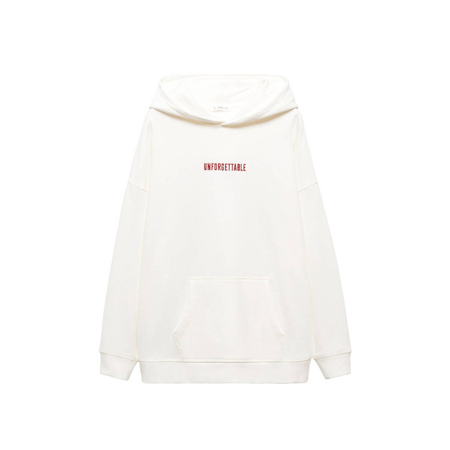 Mango Kids hoodie met backprint wit rood