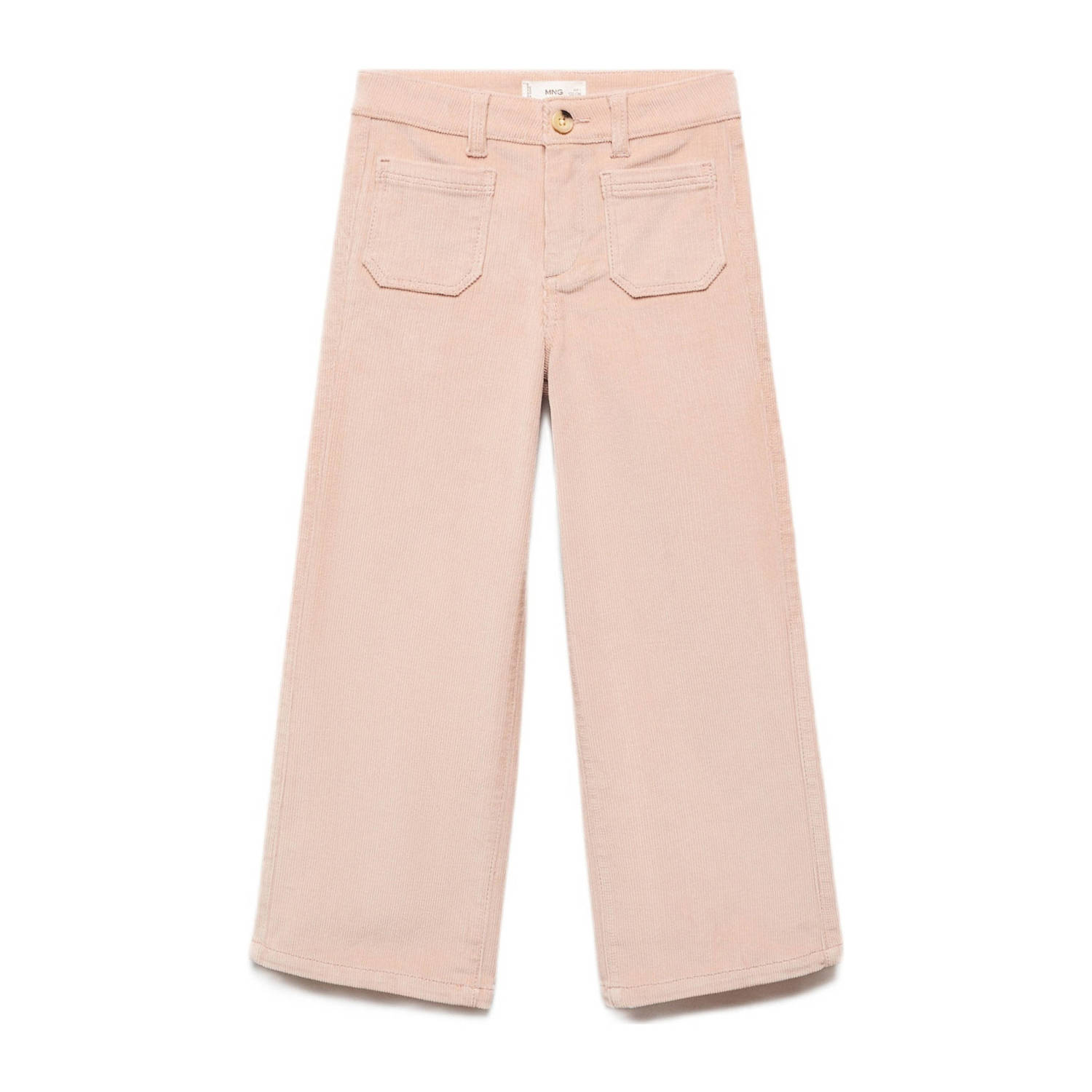 Mango Kids corduroy wide leg broek babyroze