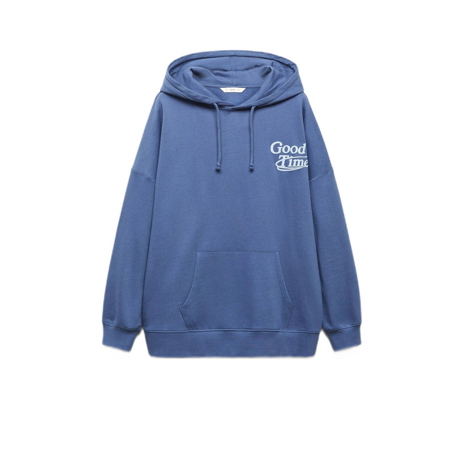 Mango Kids hoodie met backprint middenblauw