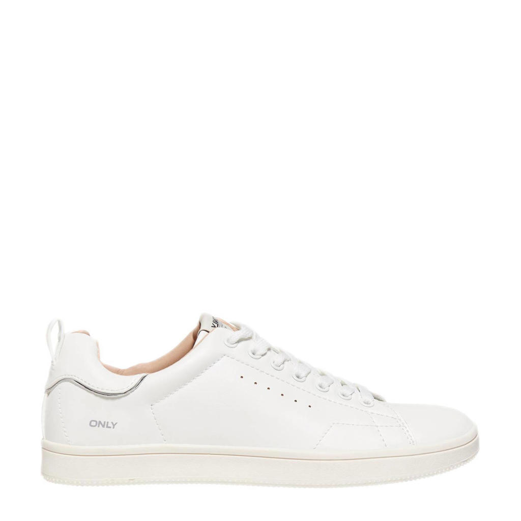 Witte dames ONLY Onlshilo Pu Sneaker Noos sneakers van 100% lining polyurethane, 100% sock polyurethane, 100% sole thermo plastic rubber, 100% upper polyurethane, met veters