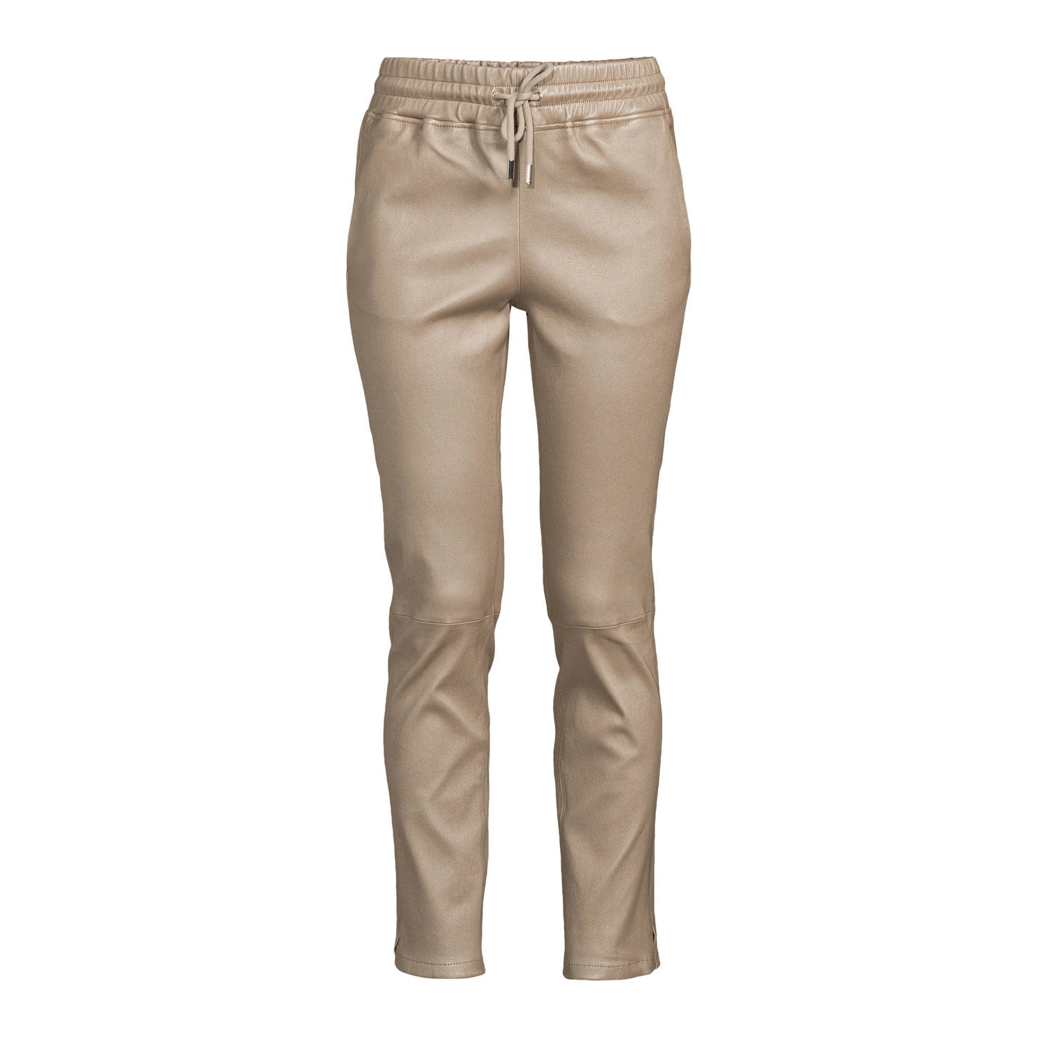 STUDIO AR Lamsleren stretch jogger Naomi taupe metallic