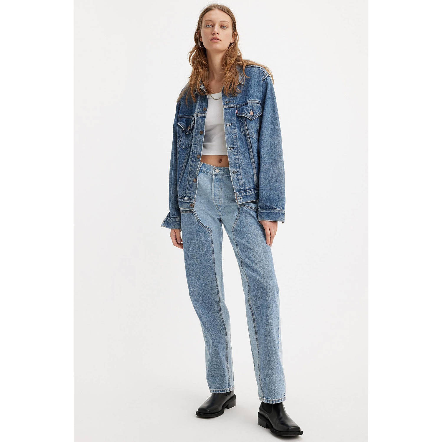 Levi's straight jeans light blue denim