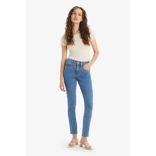 Levi's high waist skinny jeans medium blue denim afbeelding