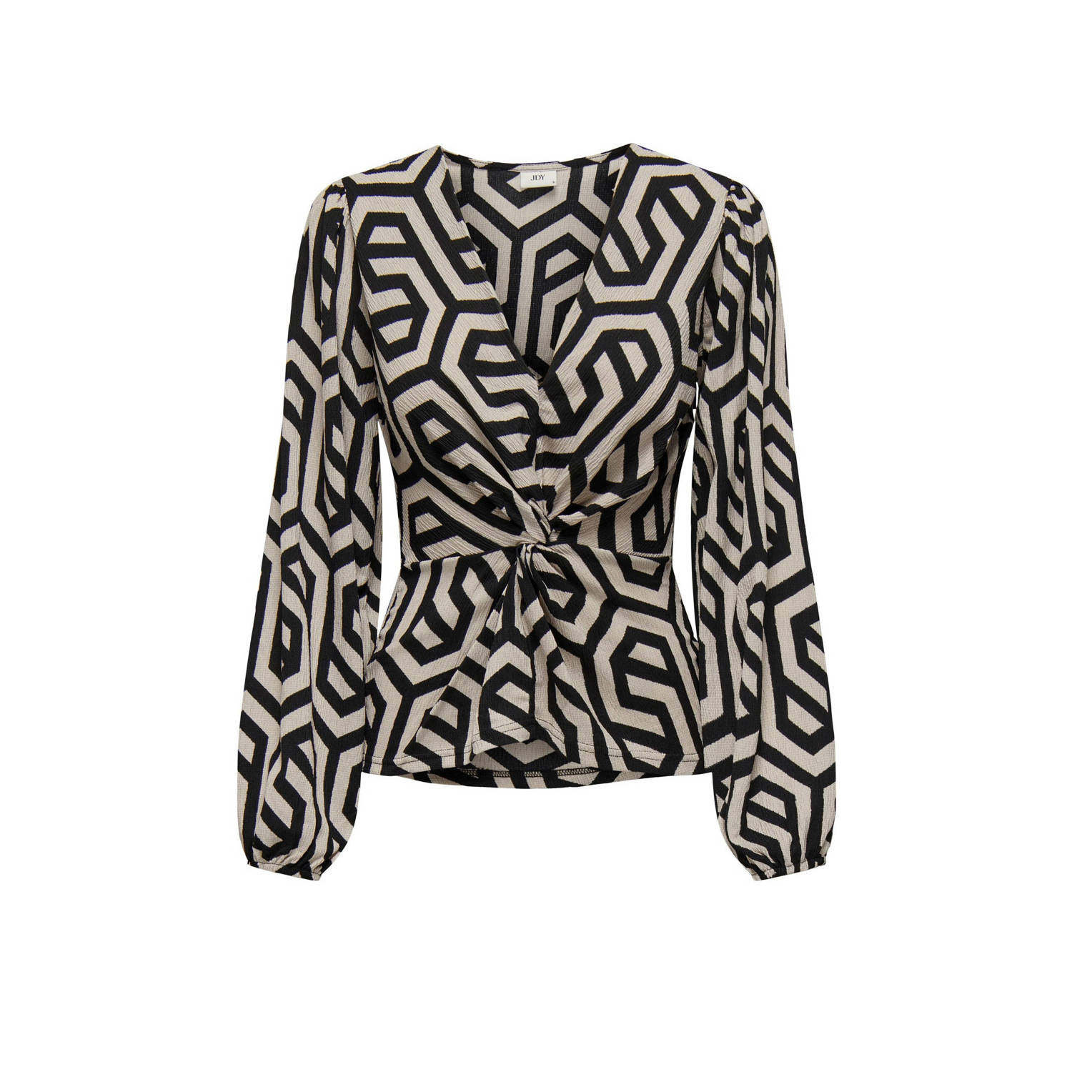 JDY JULIA overslag top met all over print beige zwart