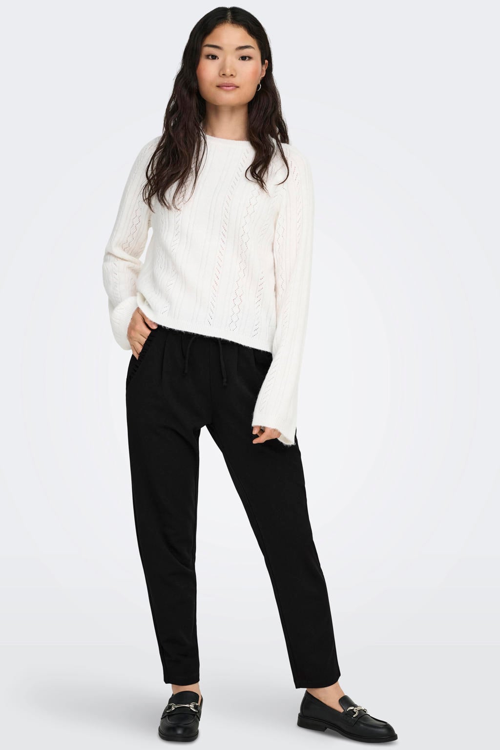 JDY JDYCATIA straight pantalon zwart