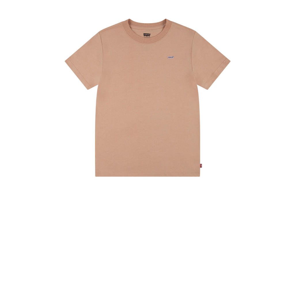 Oranje jongens Levi's Kids T-shirt van katoen met effen, korte mouwen en ronde hals