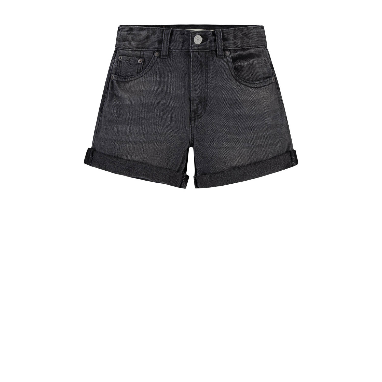 Levis Levi's Kids mom denim short yonder w o destruction Korte broek Grijs Effen 116