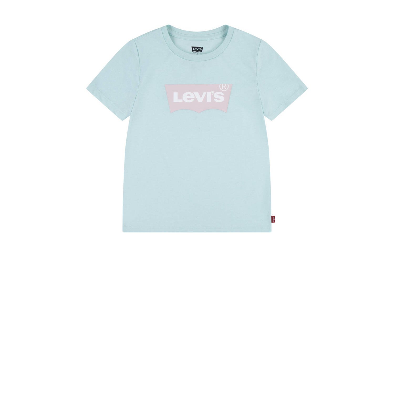 Levis Levi's Kids T-shirt BATWING met logo lichtblauw Meisjes Katoen Ronde hals 116