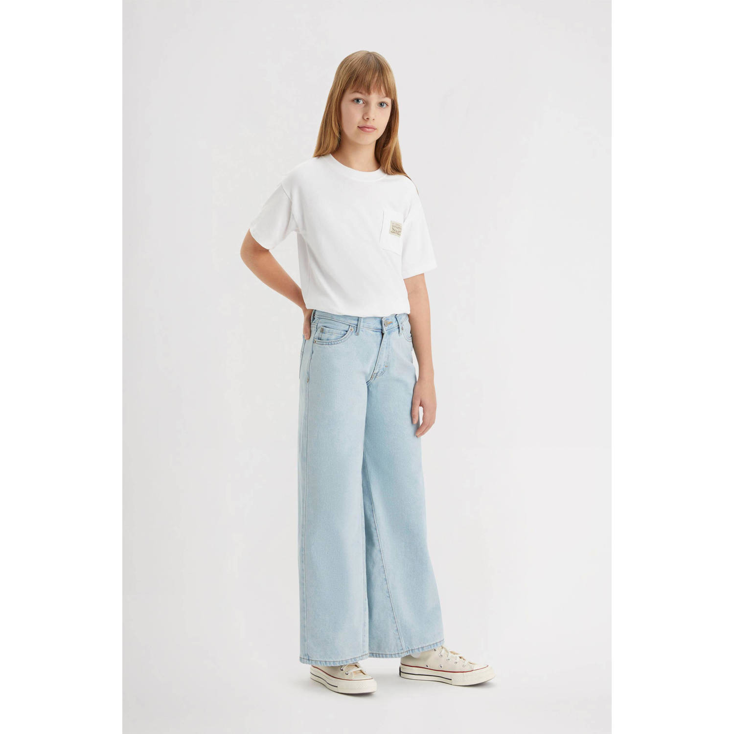 Levis Levi's Kids ALTERED '94 wide leg jeans tongue tied Blauw Meisjes Denim 164