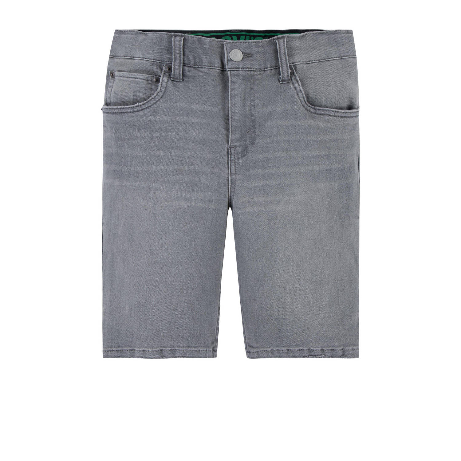 Levis Levi's Kids slim fit denim short graphite pencil Korte broek Grijs Jongens Stretchdenim 128