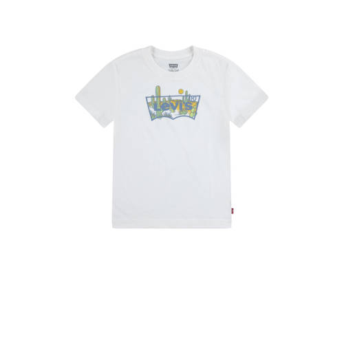 Levi's Kids T-shirt met logo wit/groen