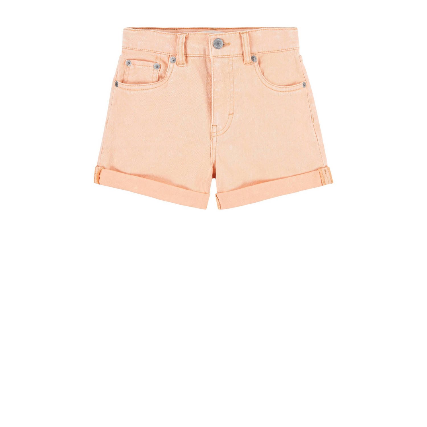 Levis Levi's Kids mom denim short coral sands Korte broek Oranje Meisjes Stretchdenim 116