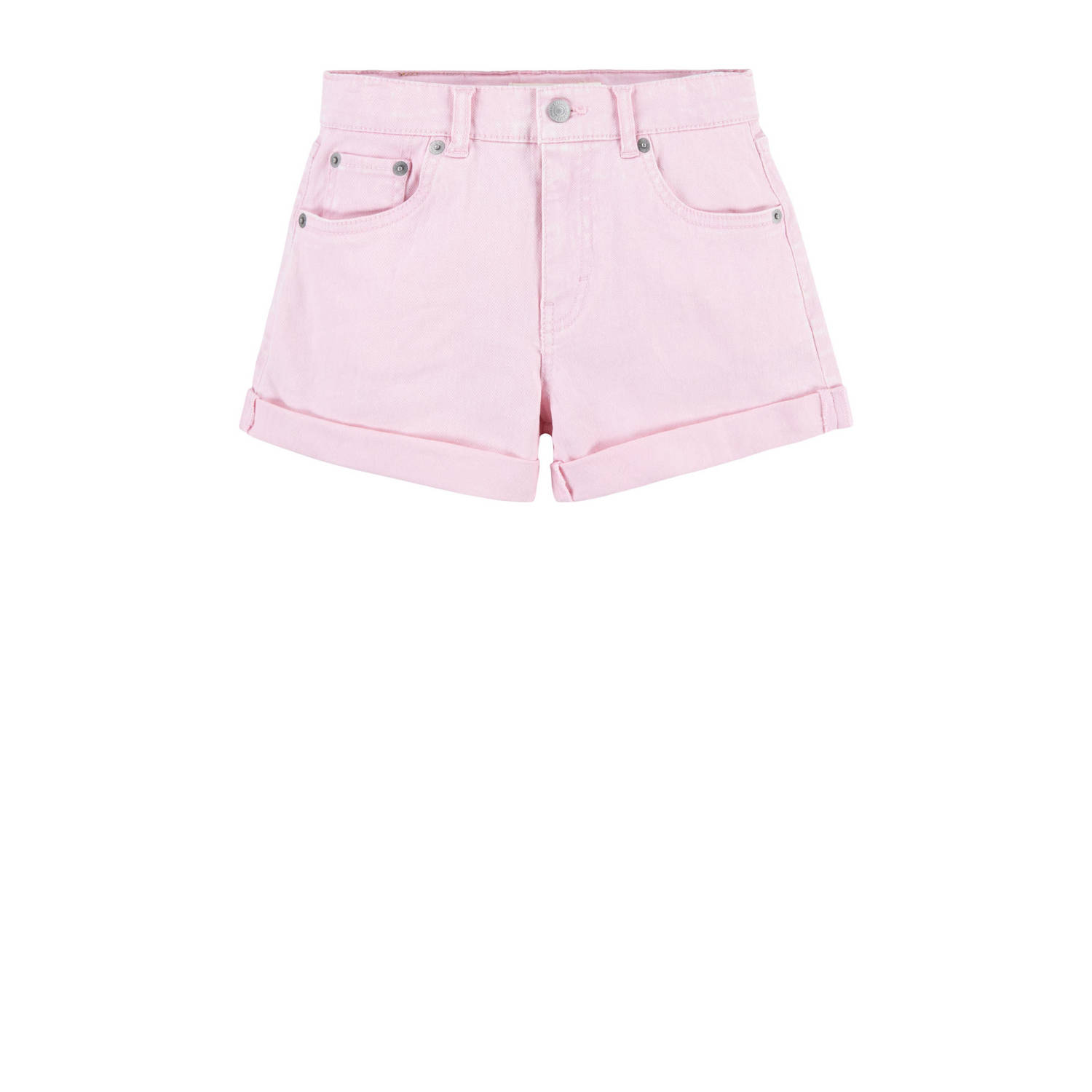 Levis Levi's Kids mom denim short chalk pink Korte broek Roze Meisjes Stretchdenim 152