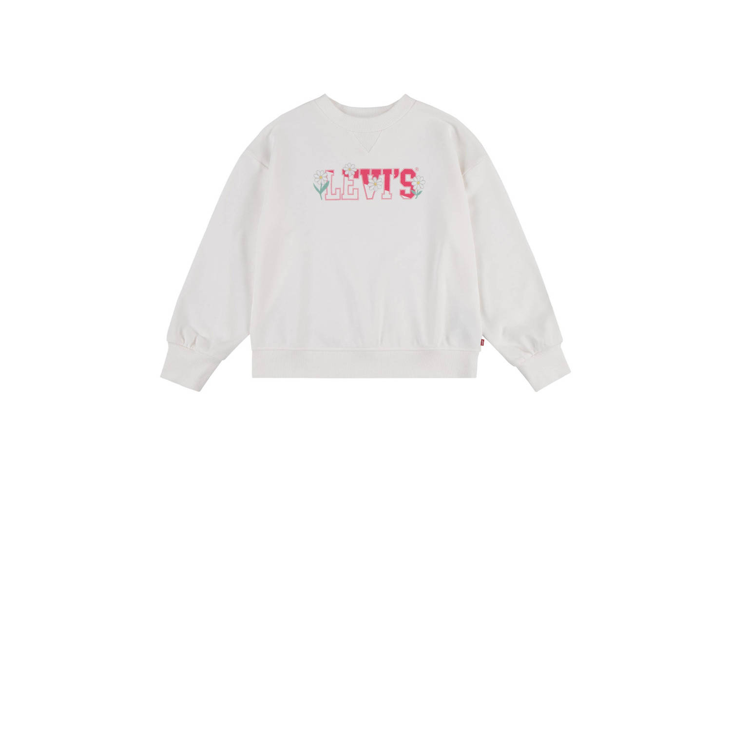 Levis Levi's Kids sweater met logo wit roze Logo 116 | Sweater van Levi's