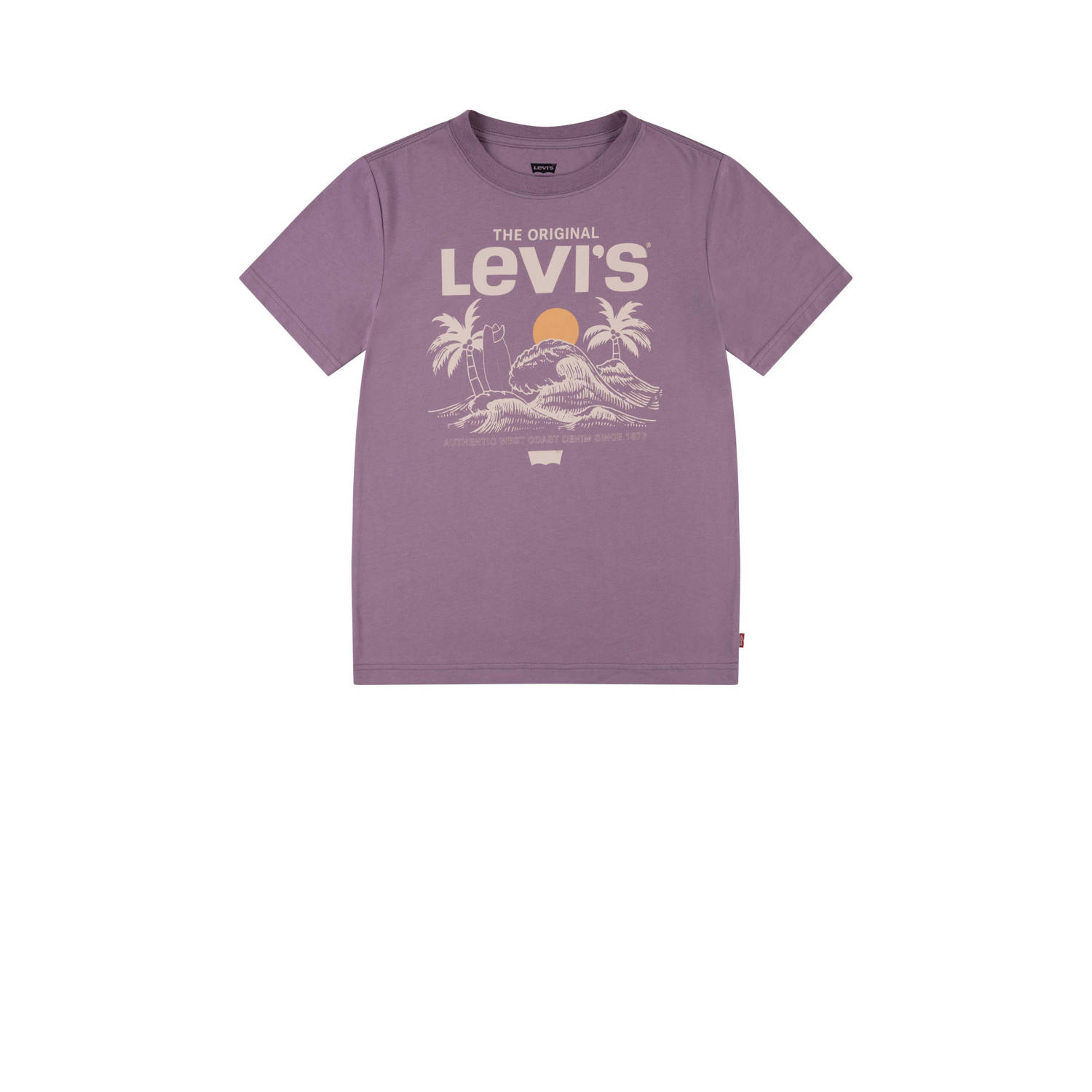 Levi's Kids T-shirt met printopdruk paars