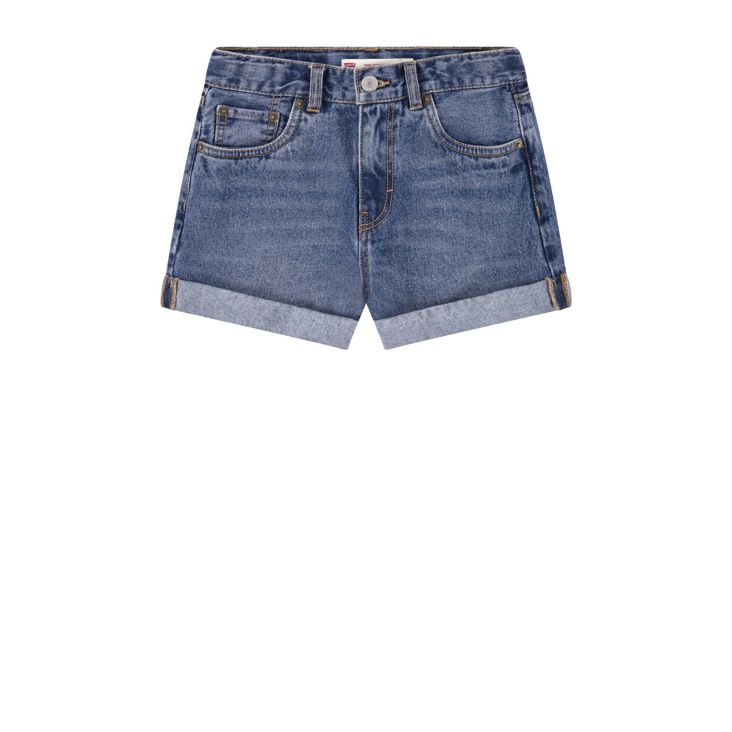 Levis Levi's Kids mom denim short pinky promise Korte broek Blauw Effen 116