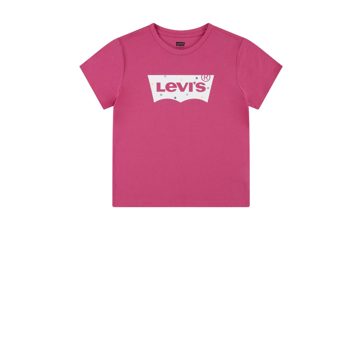 Levis Levi's Kids T-shirt BATWING met logo fuchsia Roze Meisjes Biologisch katoen Ronde hals 116