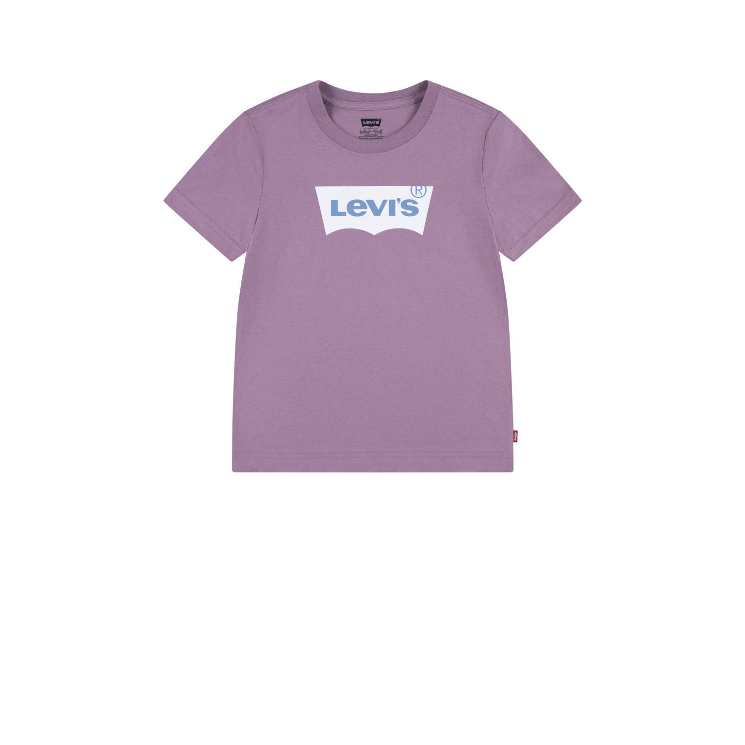 Levis Levi's Kids T-shirt BATWING met logo lichtpaars Jongens Katoen Ronde hals 152
