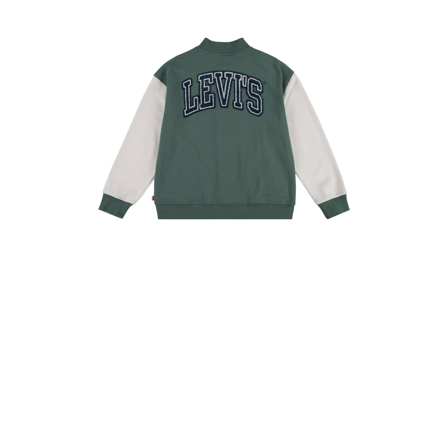 Levi's Kids baseballjack met backprint olijfgroen wit