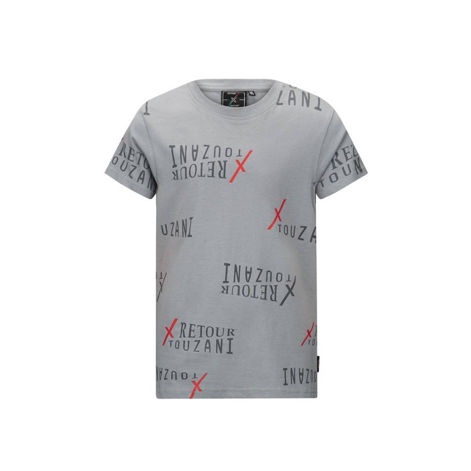 Retour Jeans Retour X Touzani T-shirt Soccer met all over print grijs