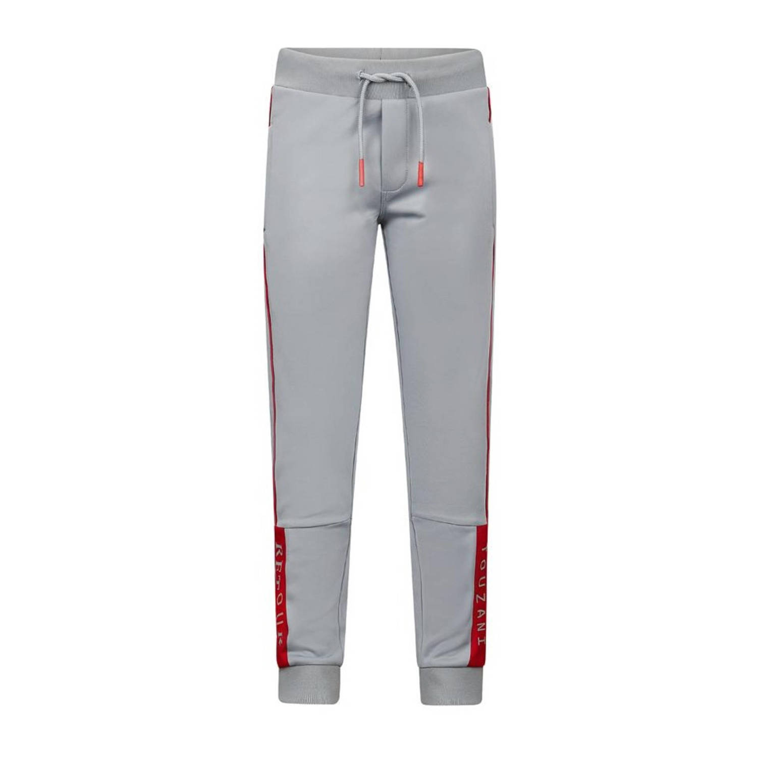 Retour Jeans Retour X Touzani slim fit joggingbroek Ditch grijs rood Jongens Polyester 158 164