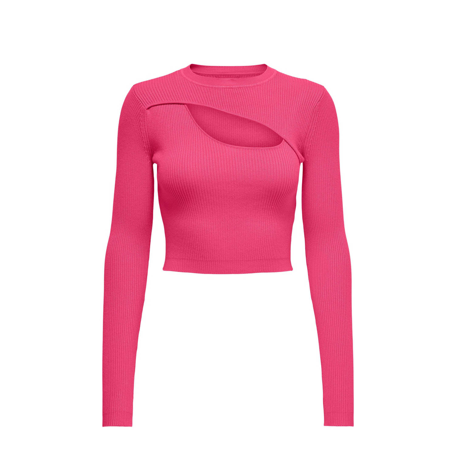 ONLY ribgebreide crop top ONLLIZA roze