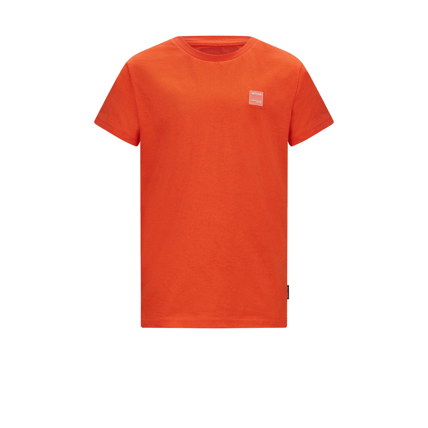 Retour Jeans T-shirt Chiel met backprint donkeroranje