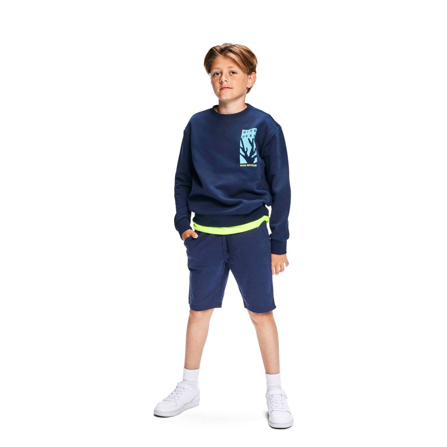 Retour Jeans sweatshort Maxim donkerblauw Korte broek Effen 122 128