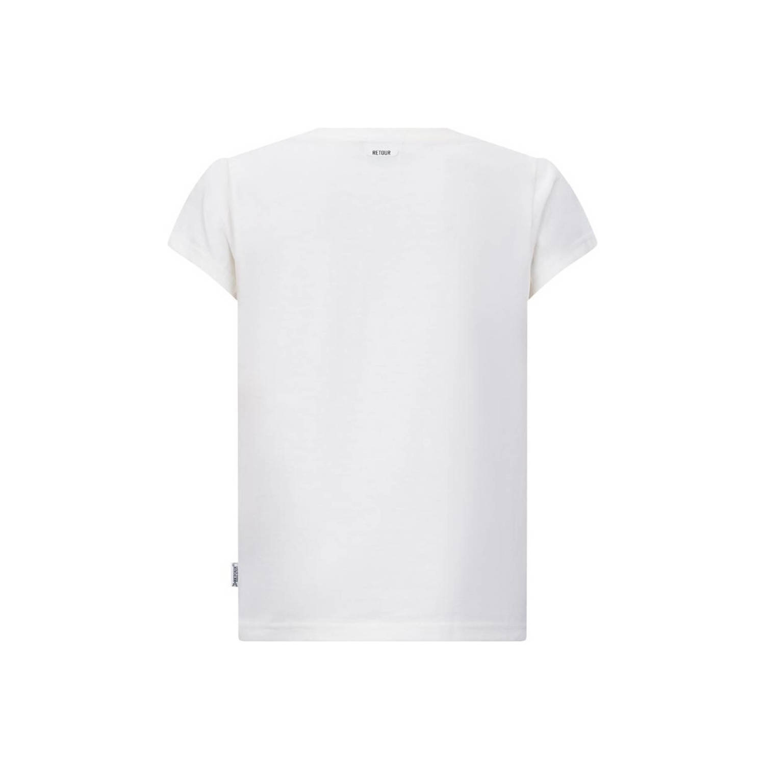 Retour Jeans T-shirt Grazia met printopdruk wit