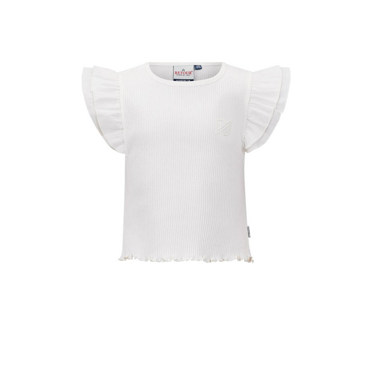 Retour Jeans top Royce wit Meisjes Katoen Ronde hals Effen 146 152