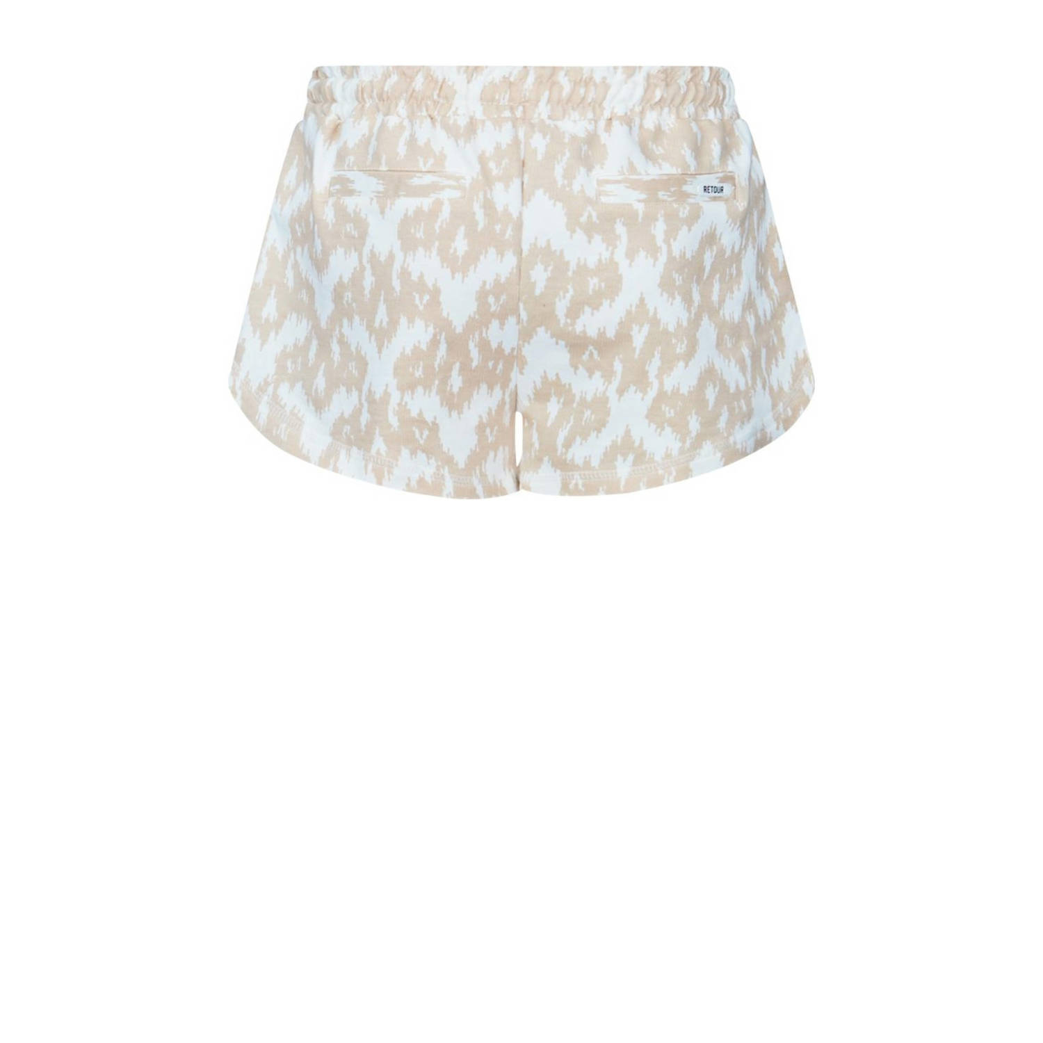 Retour Jeans casual short Rebecca met all over print beige wit