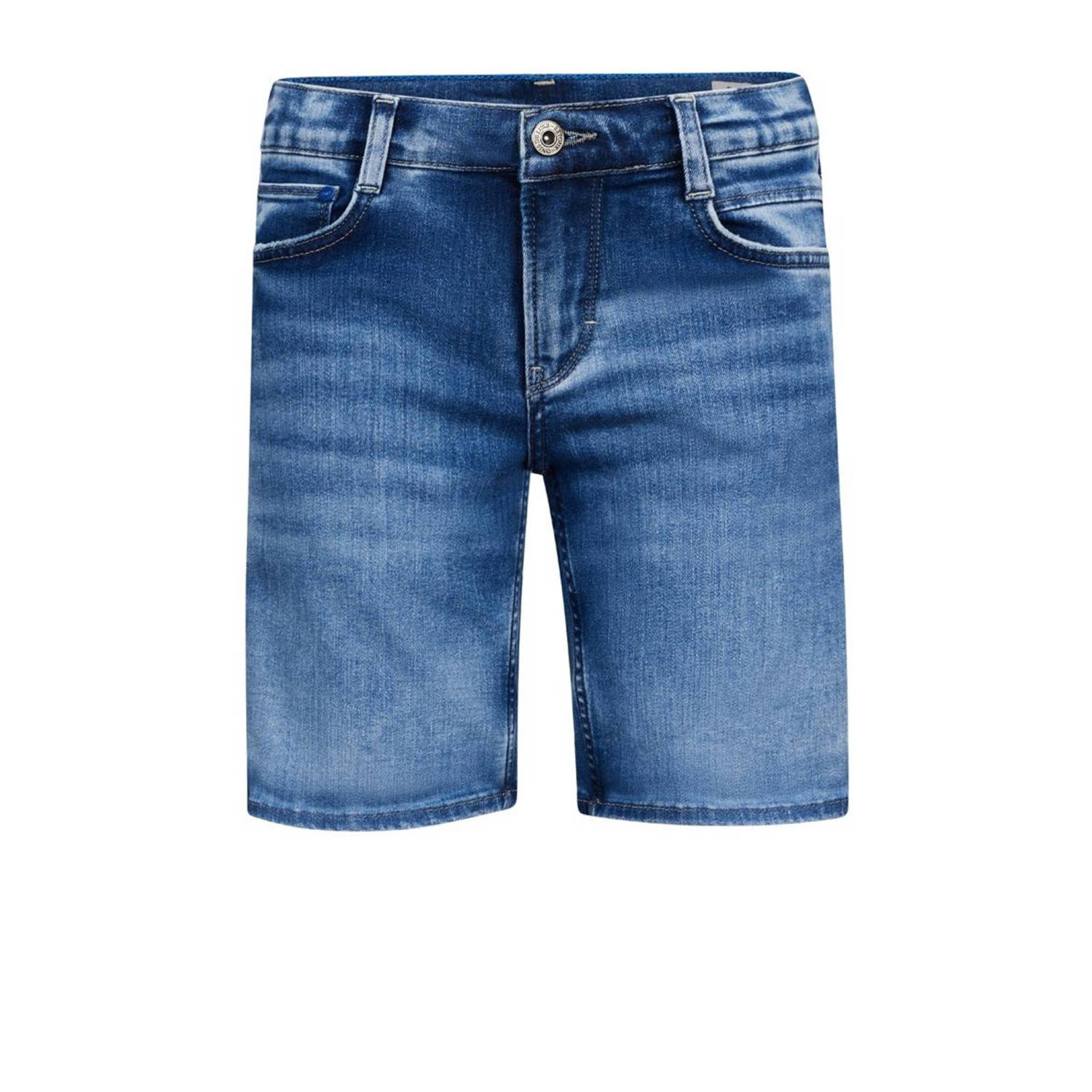 Retour Jeans denim short Reven Indigo medium blue denim Korte broek Blauw Jongens Stretchdenim 116