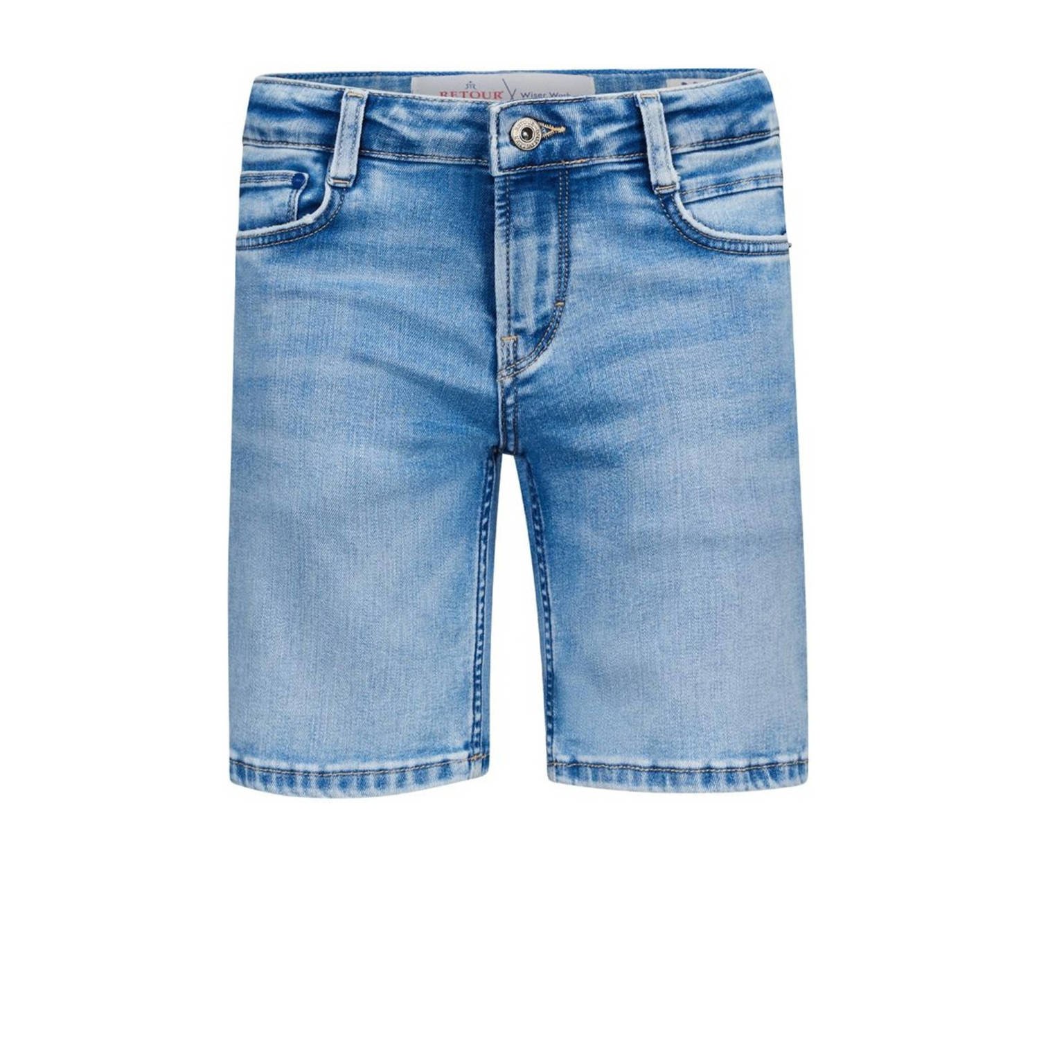 Retour Jeans denim short Reven Vintage light blue denim Korte broek Blauw Jongens Stretchdenim 122