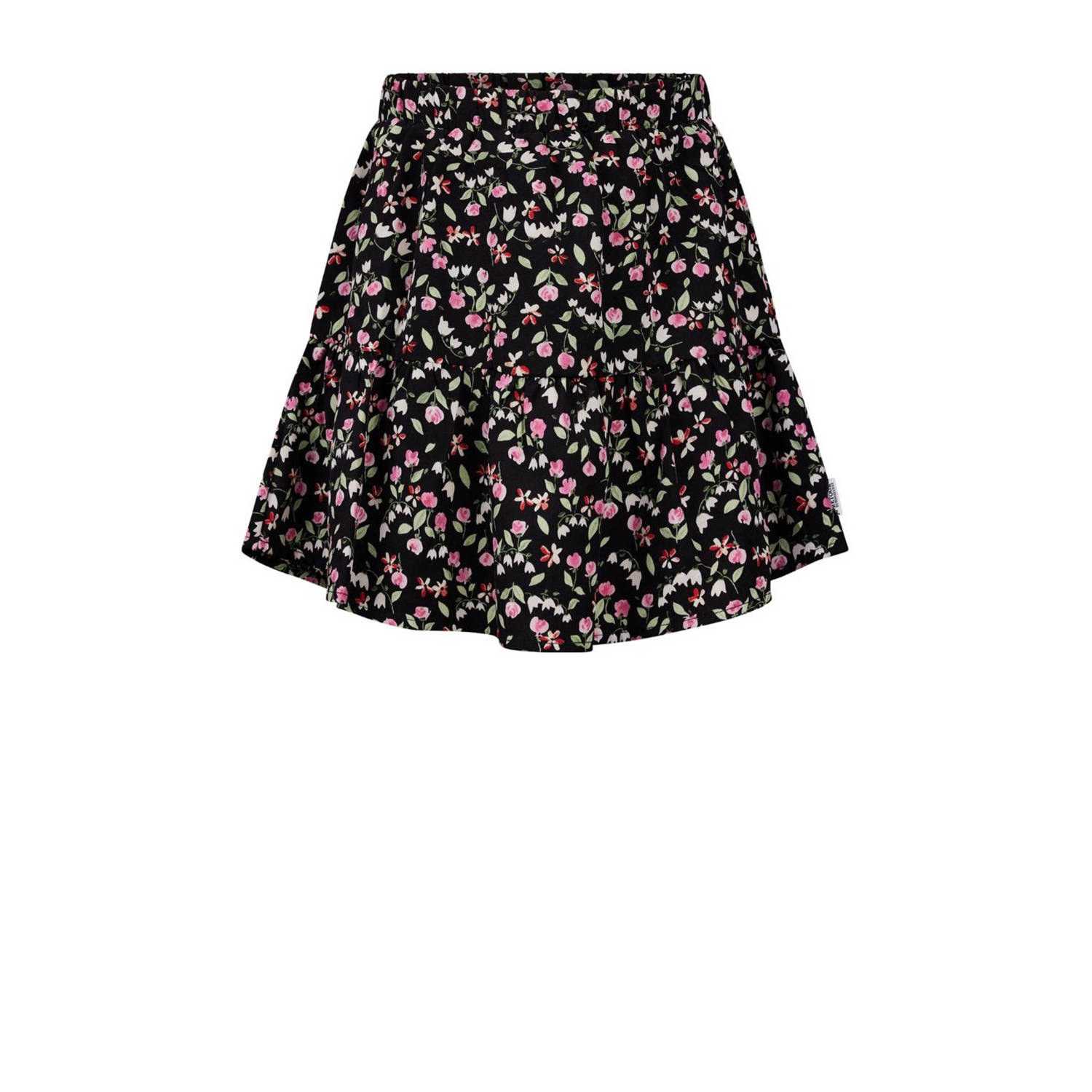 Retour Jeans gebloemde skort Gitta zwart roze Rok Meisjes Polyester Bloemen 122 128