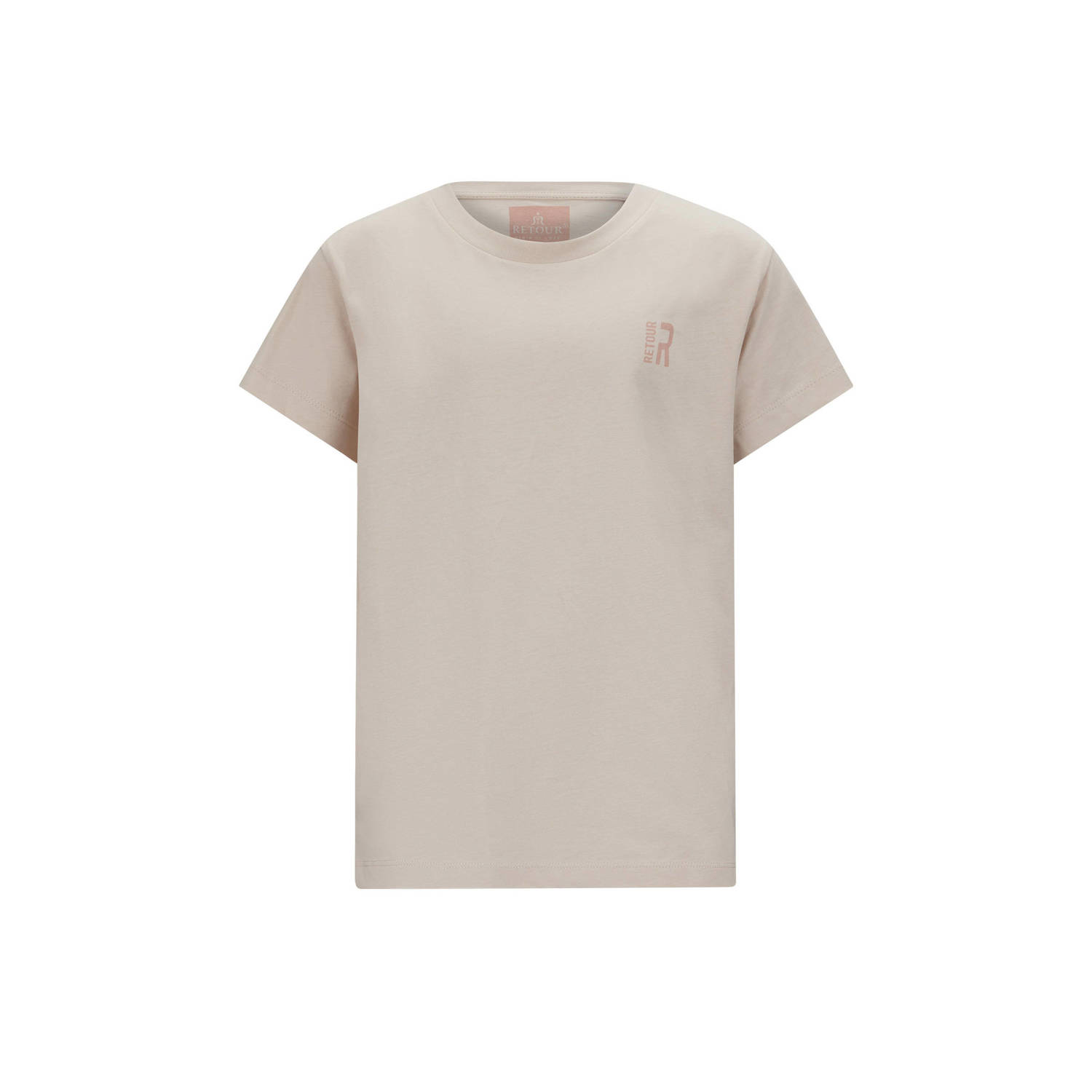 Retour Jeans T-shirt Seth beige Jongens Biologisch katoen Ronde hals Effen 146 152