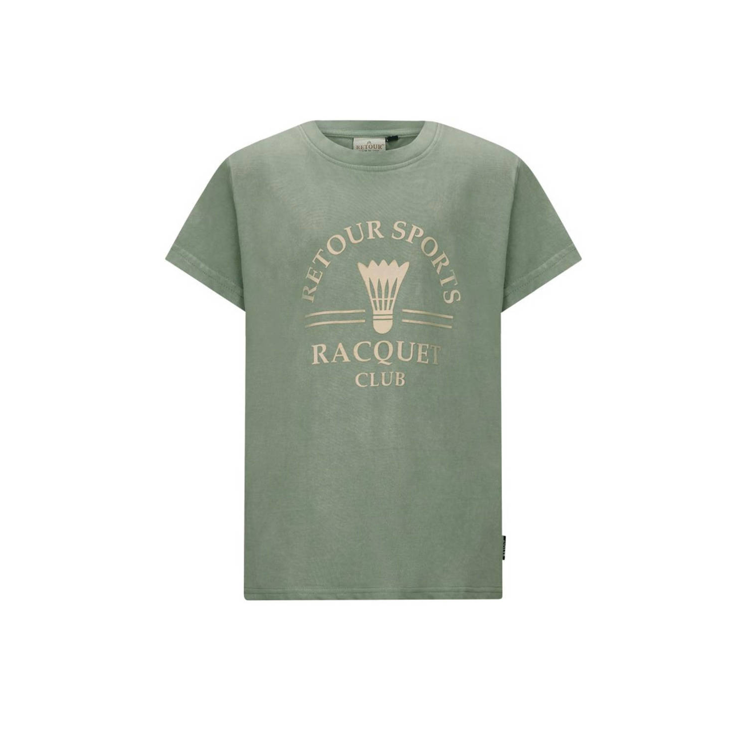 Retour Jeans T-shirt Zack met printopdruk mosgrroen