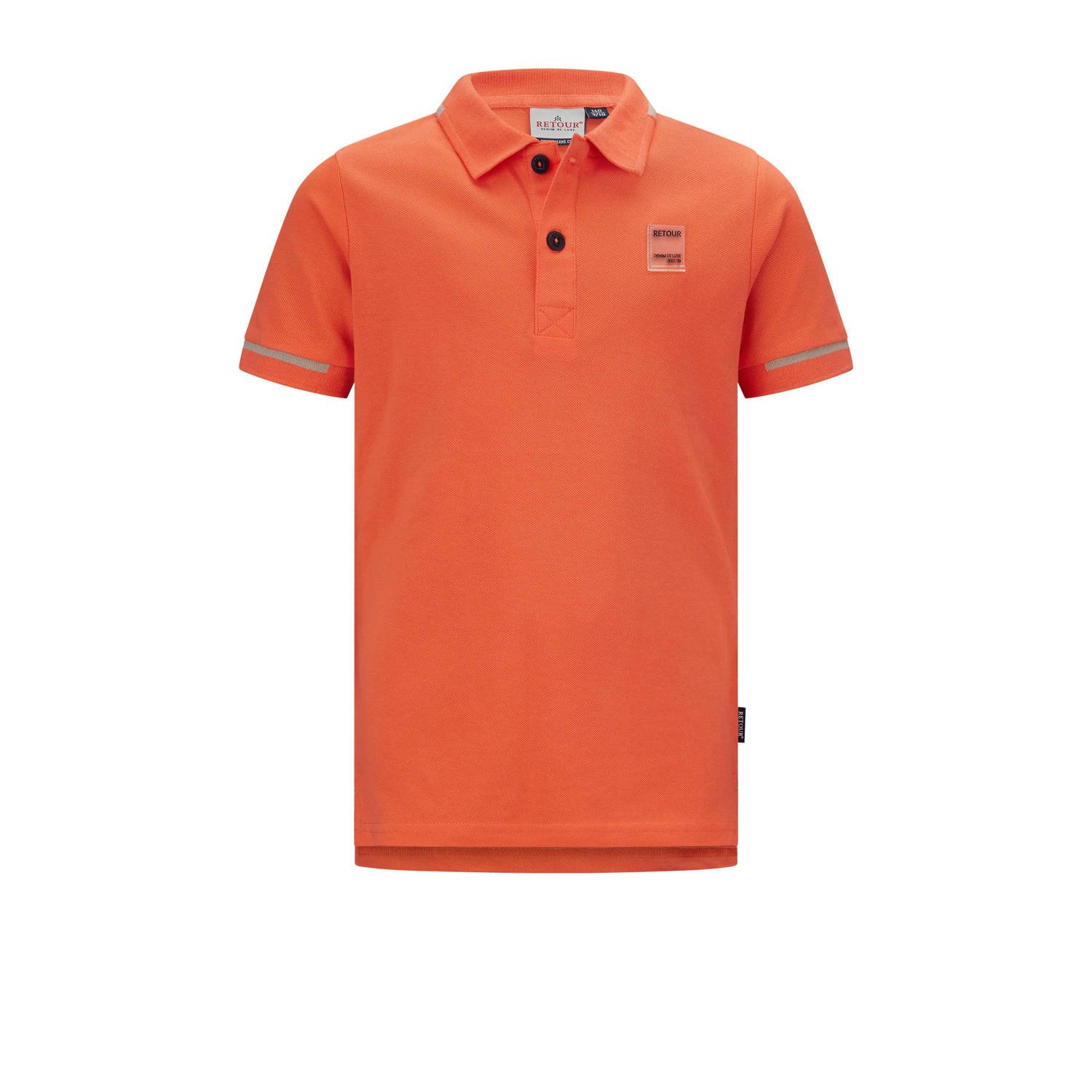 Retour Jeans polo Lucas oranje Jongens Biologisch katoen Polokraag Effen 122 128