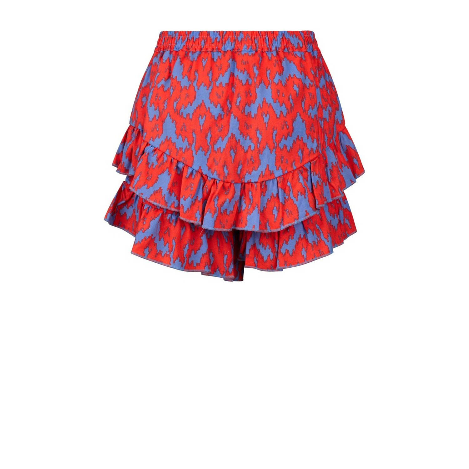 Retour Jeans skort Isabel met all over print en volant paars rood