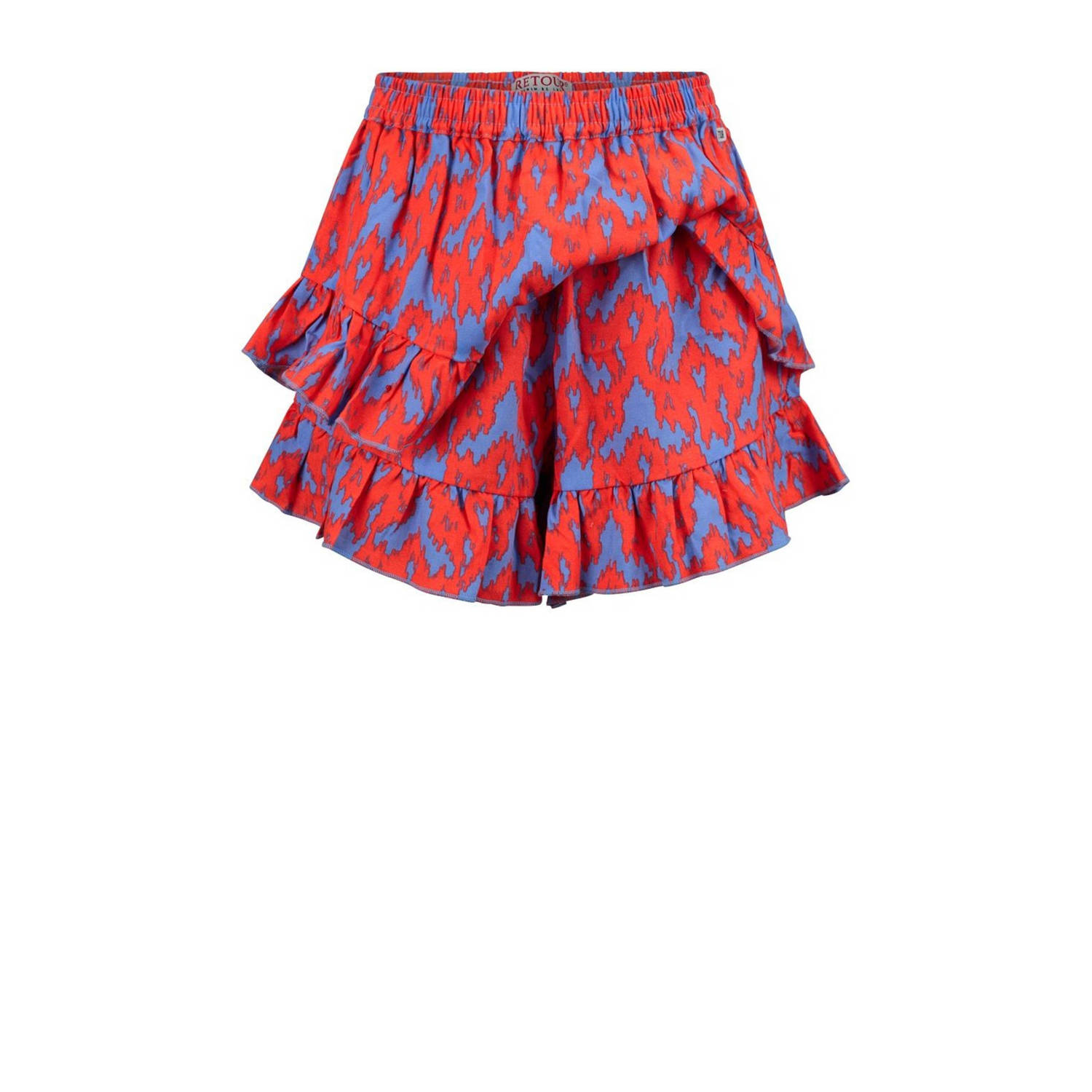 Retour Jeans skort Isabel met all over print en volant paars rood