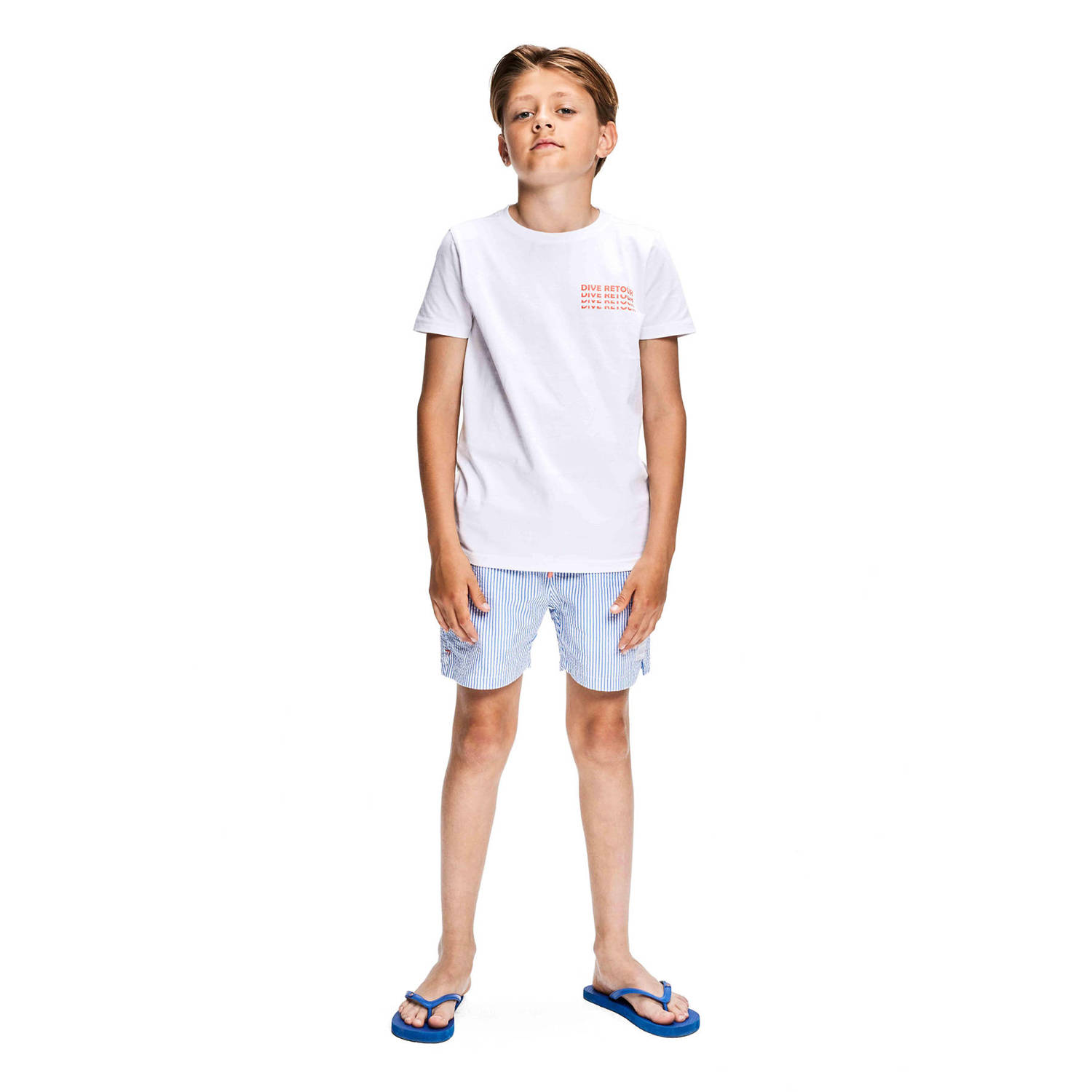 Retour Jeans T-shirt Evan met backprint wit