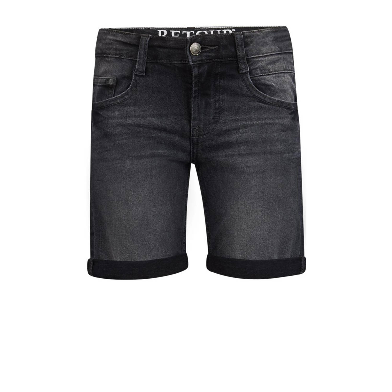 Retour Jeans denim short Reven industrial grey Korte broek Zwart Jongens Stretchdenim 116